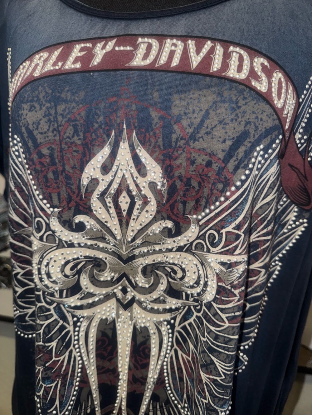 Harley-Davidson Navy and Silver Wing Graphic Tee - Picture 2 of 5